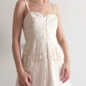 American Eagle Off White  lace floral dress szM Little White Dress Wedding